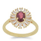 Goldplattierter Silberring mit Rubin aus Madagaskar und weißem Zirkon