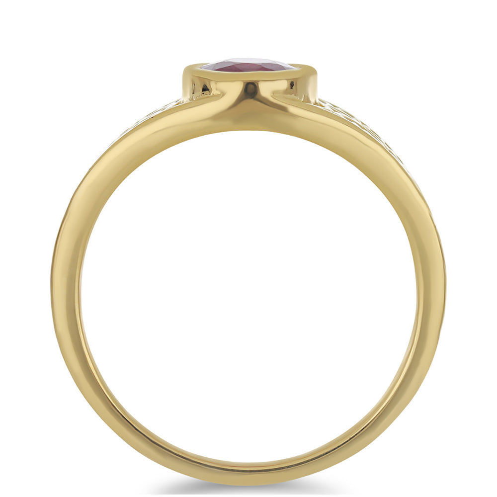 Goldplattierter Silberring mit Rubin aus Madagaskar