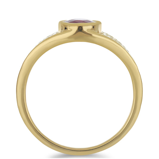 Goldplattierter Silberring mit Rubin aus Madagaskar