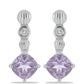 Silberohrringe mit Rose De France Amethyst und weißem Topas