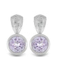 Silberohrringe mit Rose De France Amethyst und weißem Topas