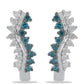 Silberohrringe mit blauem Diamant und weißem Diamant