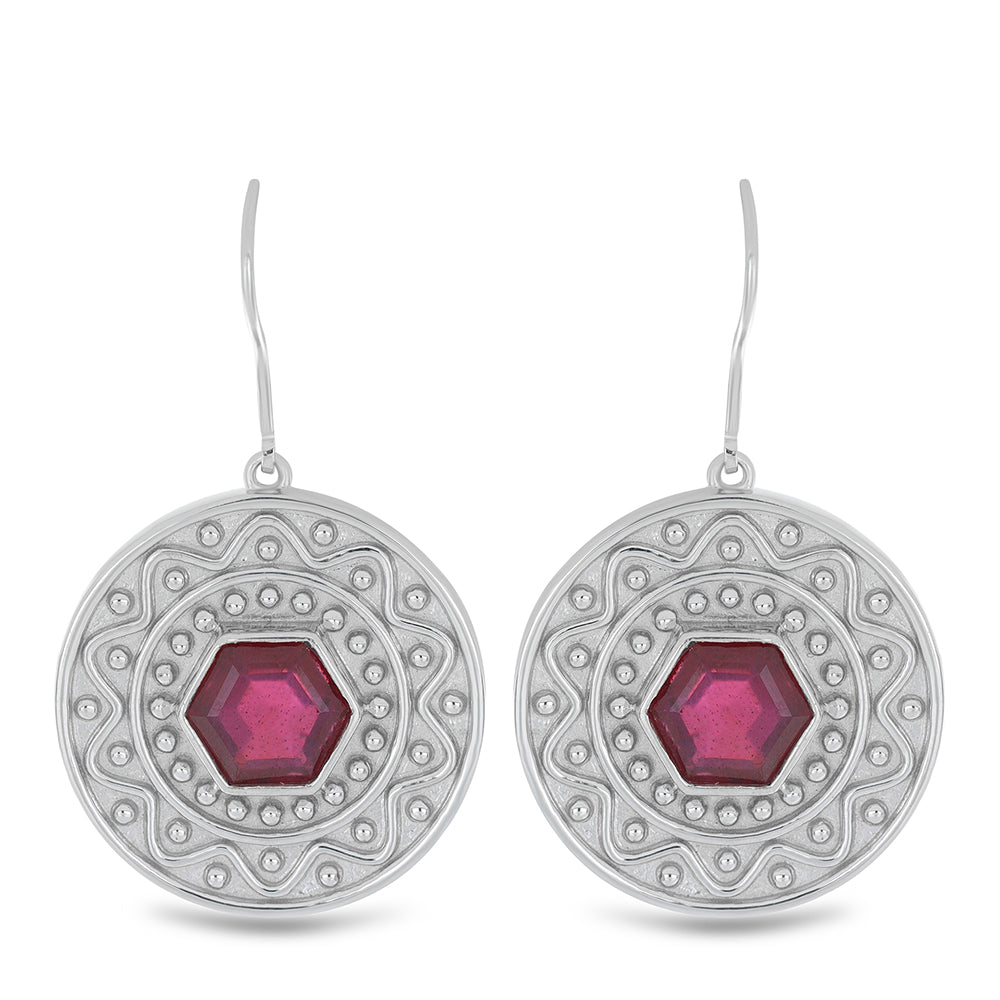 Silberohrringe mit Rubin aus Madagaskar