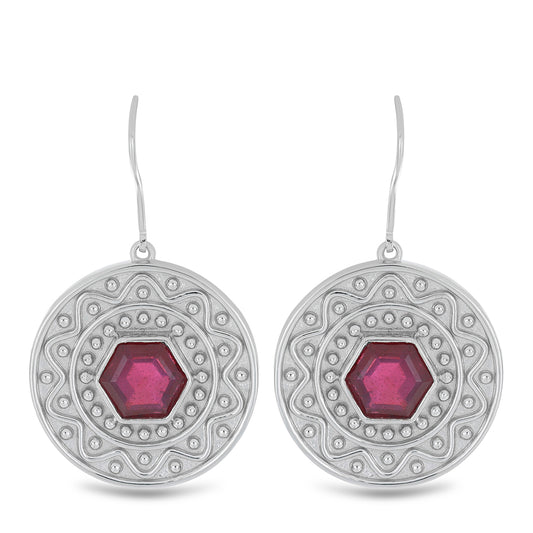 Silberohrringe mit Rubin aus Madagaskar
