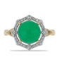 Goldplattierter Silberring mit grünem Onyx und weißem Topas