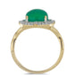 Goldplattierter Silberring mit grünem Onyx und weißem Topas