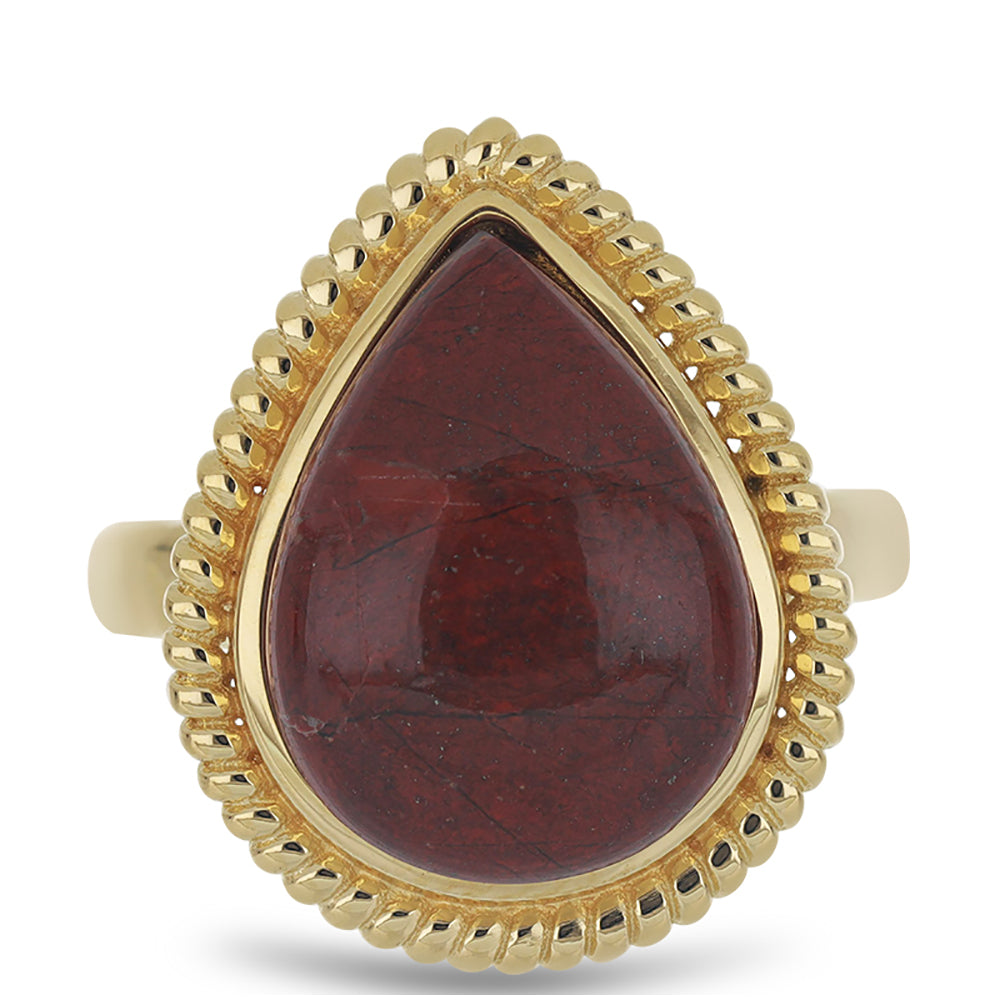 Goldplattierter Silberring mit rotem Jaspis