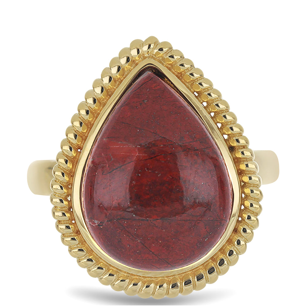Goldplattierter Silberring mit rotem Jaspis