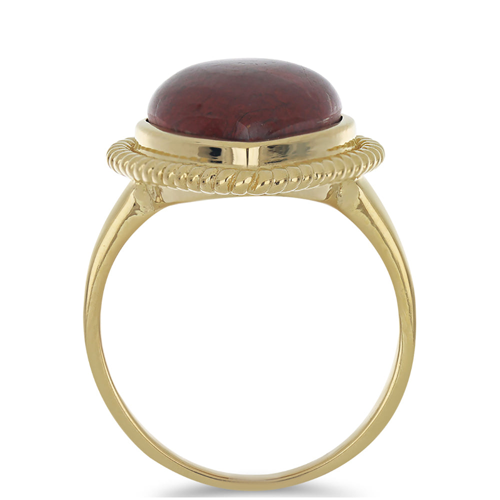 Goldplattierter Silberring mit rotem Jaspis