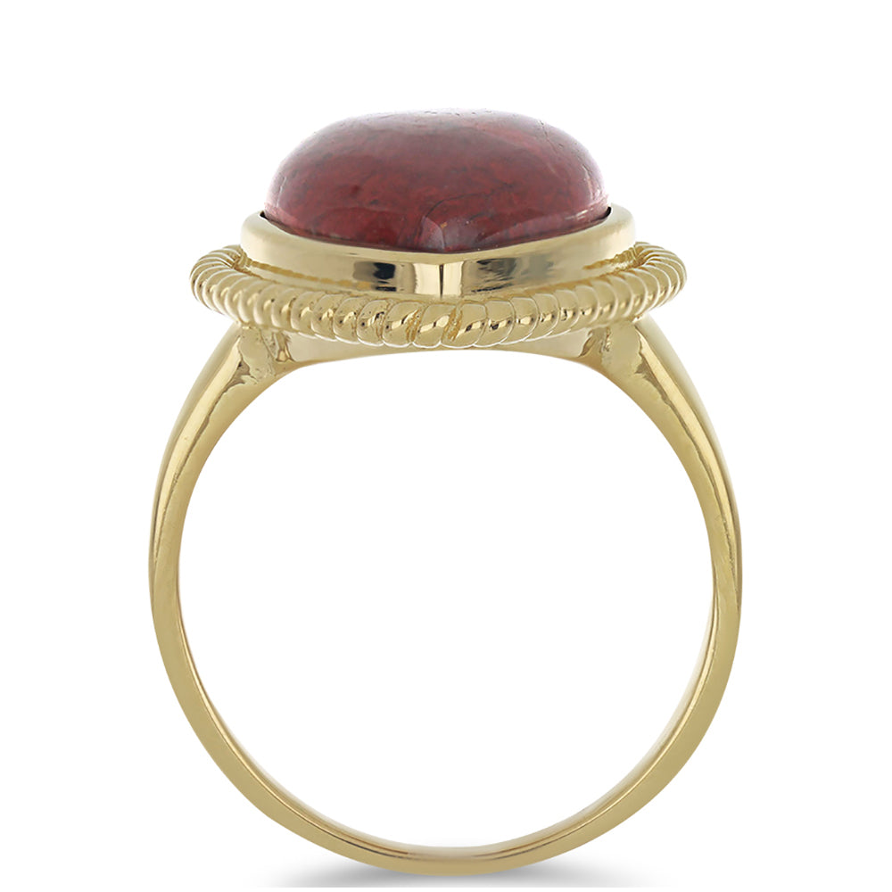 Goldplattierter Silberring mit rotem Jaspis