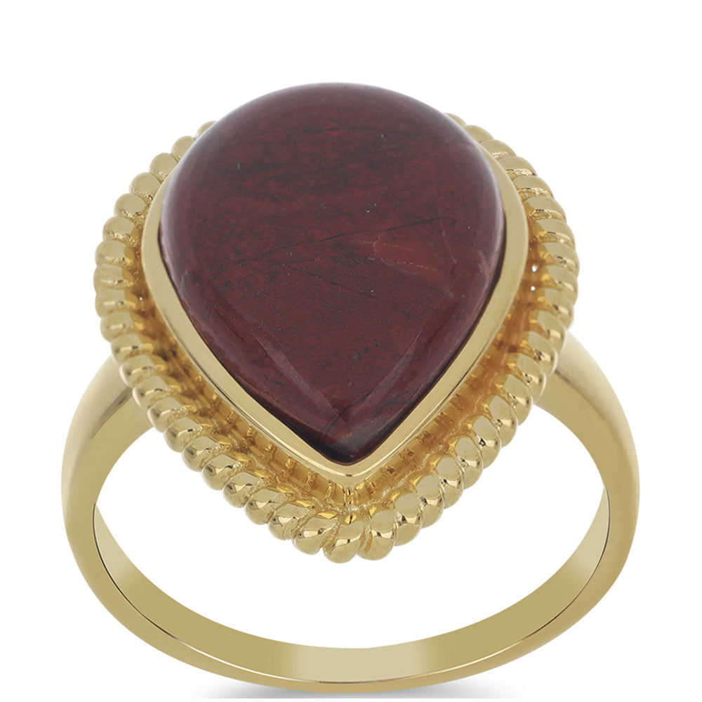 Goldplattierter Silberring mit rotem Jaspis