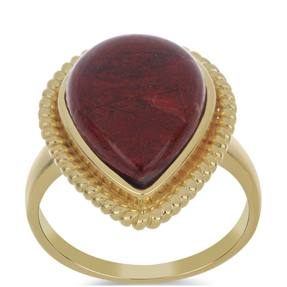 Goldplattierter Silberring mit rotem Jaspis