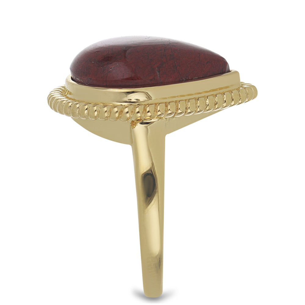 Goldplattierter Silberring mit rotem Jaspis