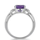 Silberring mit marokkanischem Amethyst und weißem Topas