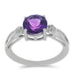 Silberring mit marokkanischem Amethyst und weißem Topas