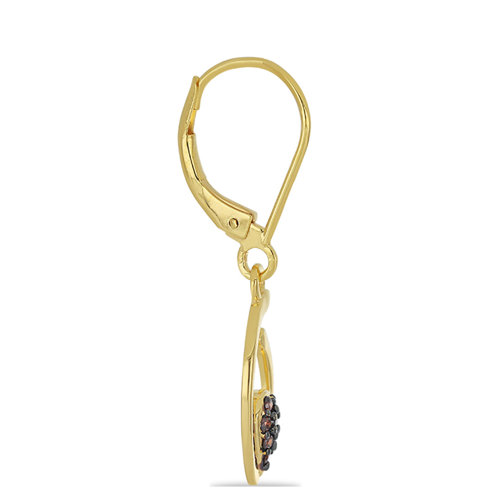 Goldohrringe mit rotem Diamant 2 