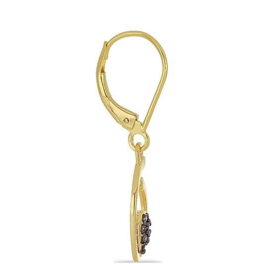 Goldohrringe mit rotem Diamant