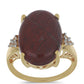 Goldplattierter Silberring mit rotem Jaspis und weißem Topas