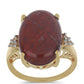 Goldplattierter Silberring mit rotem Jaspis und weißem Topas