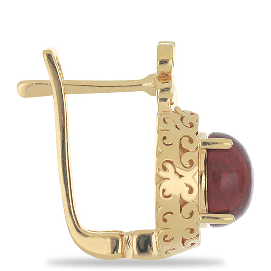 Goldplattierte Silberohrringe mit rotem Jaspis