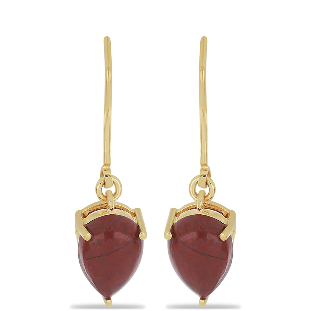 Goldplattierte Silberohrringe mit rotem Jaspis 1 