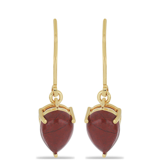 Goldplattierte Silberohrringe mit rotem Jaspis