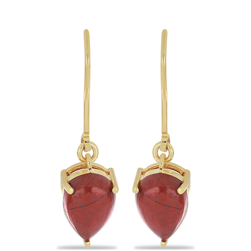 Goldplattierte Silberohrringe mit rotem Jaspis
