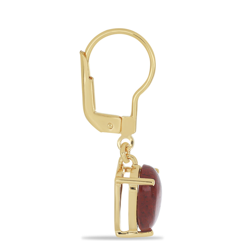 Goldplattierte Silberohrringe mit rotem Jaspis 2 