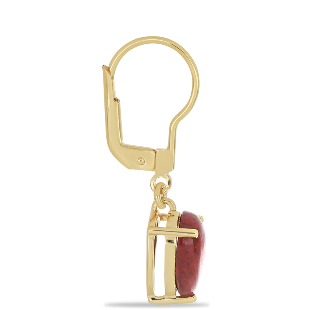 Goldplattierte Silberohrringe mit rotem Jaspis 4 