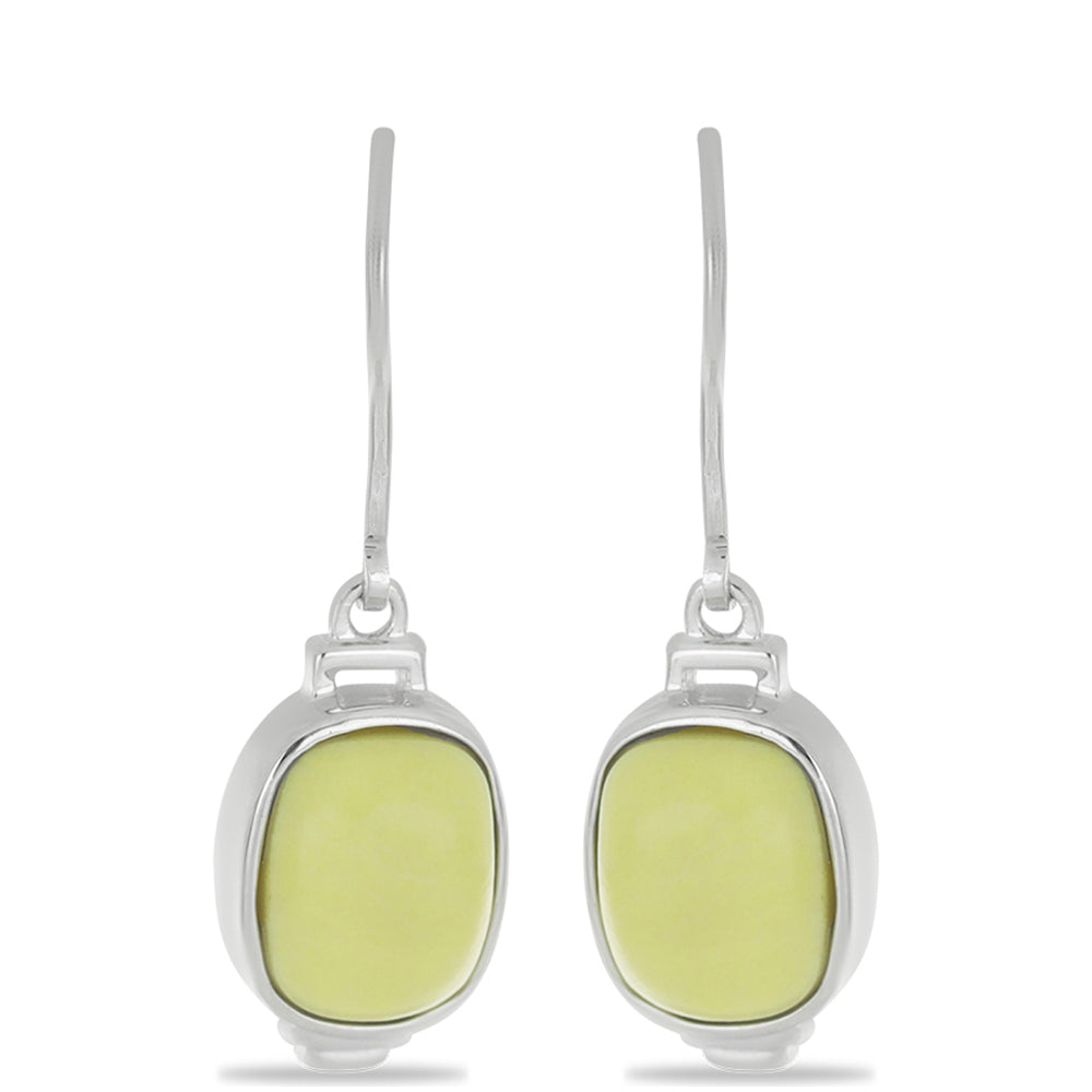 Silberohrringe mit gelbem Serpentin