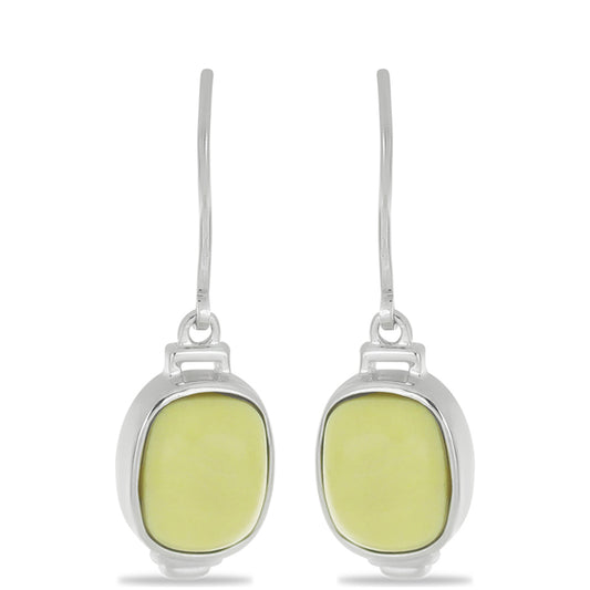 Silberohrringe mit gelbem Serpentin