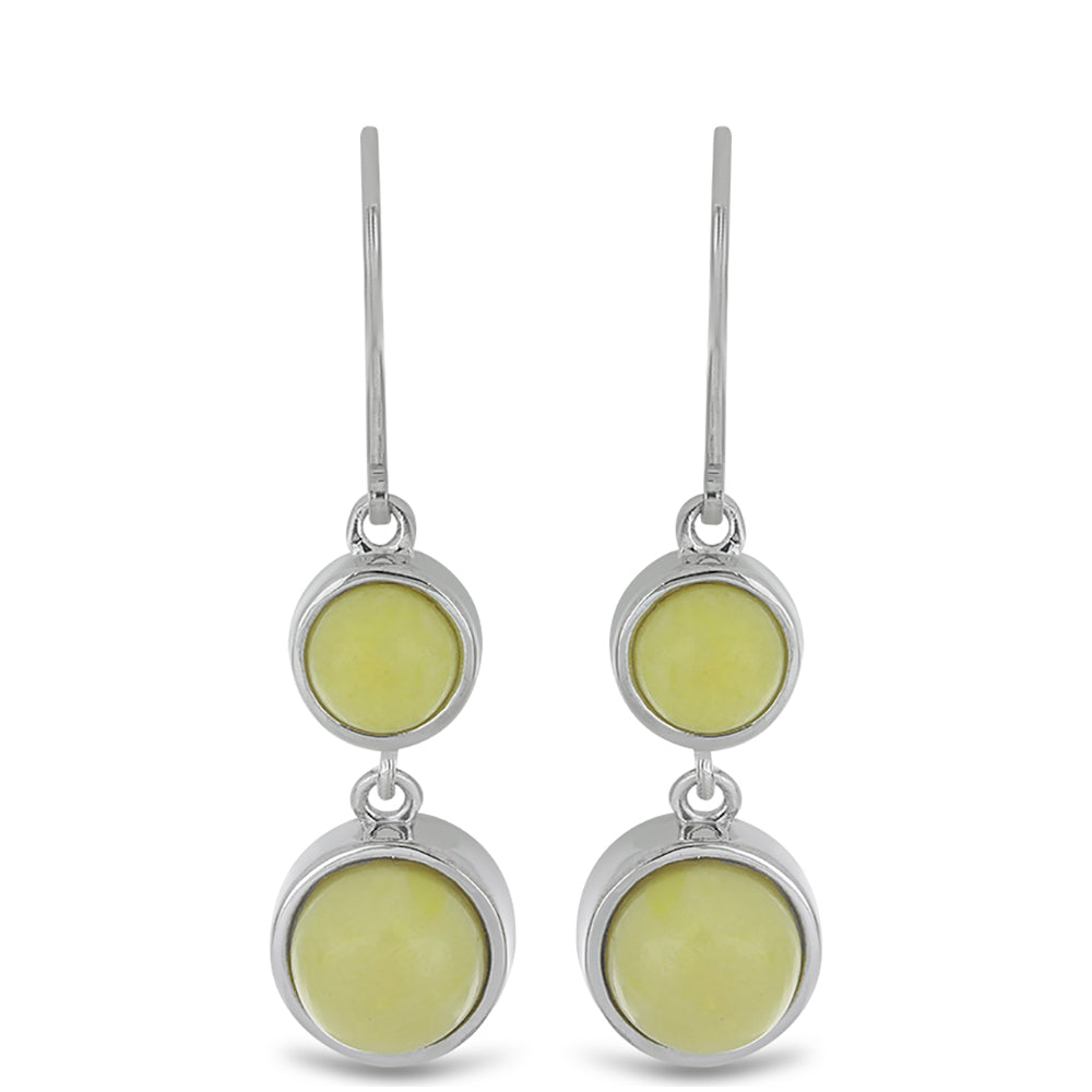 Silberohrringe mit gelbem Serpentin
