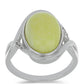 Silberring mit gelbem Serpentin und weißem Topas