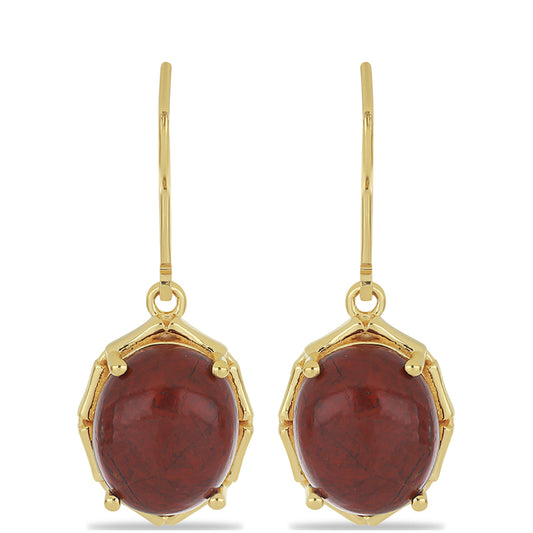 Goldplattierte Silberohrringe mit rotem Jaspis