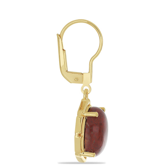 Goldplattierte Silberohrringe mit rotem Jaspis