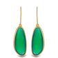 Goldplattierte Silberohrringe mit grünem Onyx