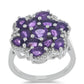 Silberring mit marokkanischem Amethyst und weißem Topas