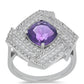 Silberring mit marokkanischem Amethyst und weißem Zirkon