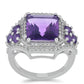 Silberring mit marokkanischem Amethyst und weißem Topas