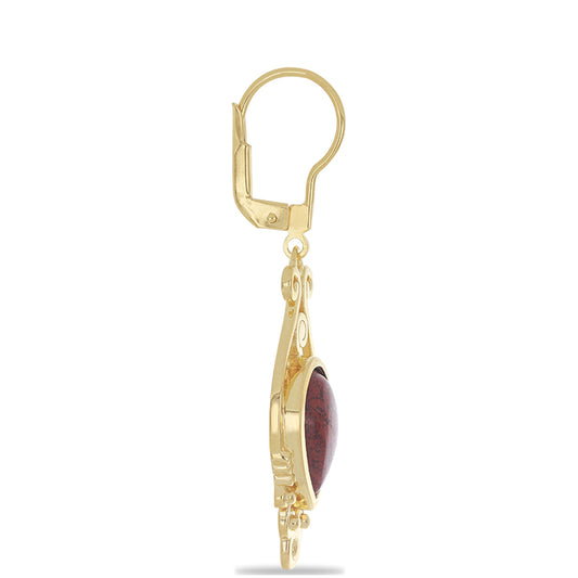Goldplattierte Silberohrringe mit rotem Jaspis
