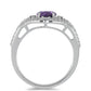 Silberring mit marokkanischem Amethyst und weißem Topas