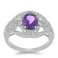 Silberring mit marokkanischem Amethyst und weißem Topas