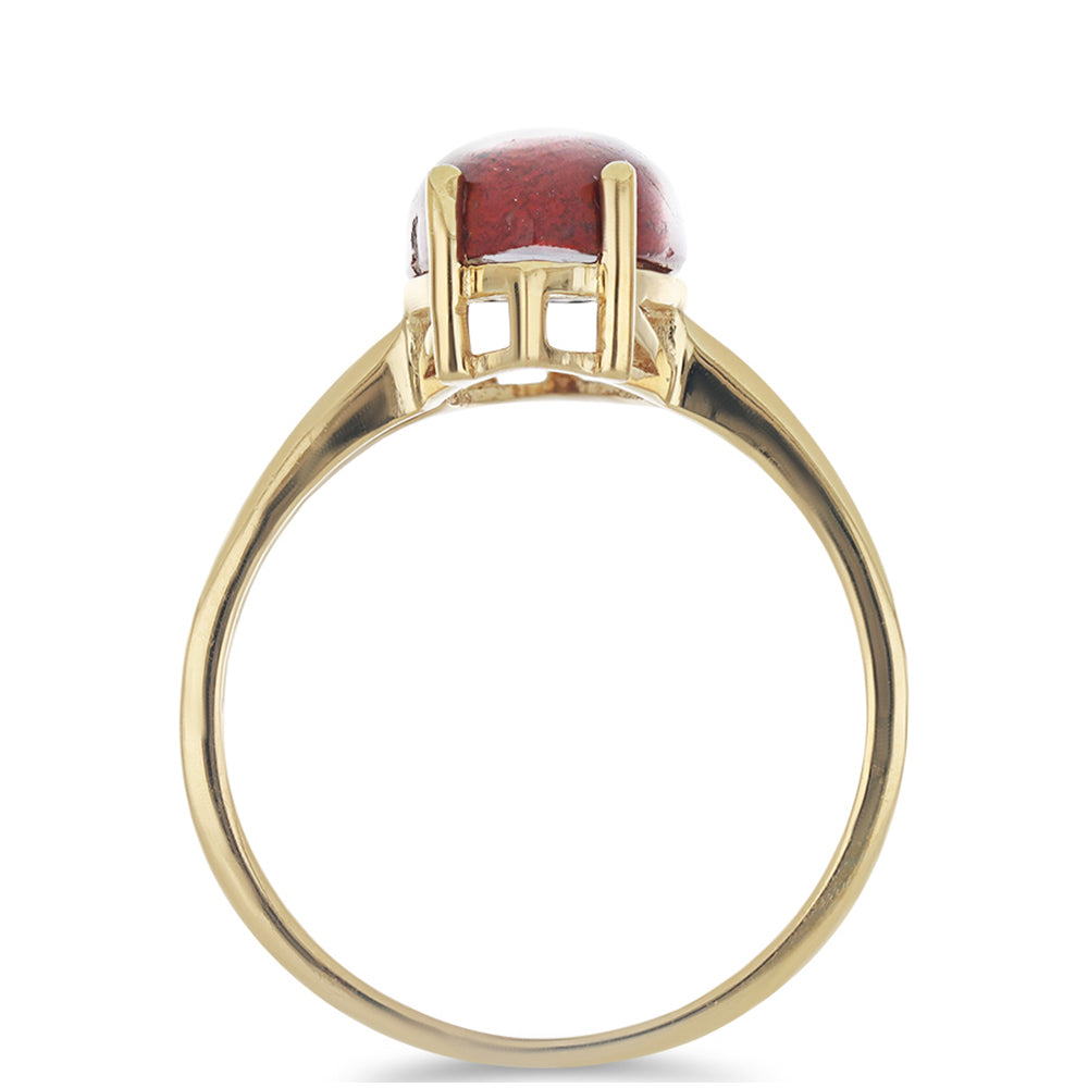 Goldplattierter Silberring mit rotem Jaspis