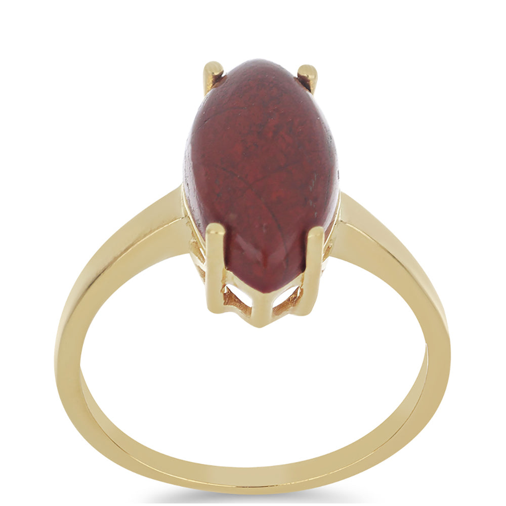 Goldplattierter Silberring mit rotem Jaspis