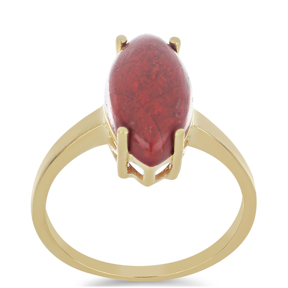 Goldplattierter Silberring mit rotem Jaspis