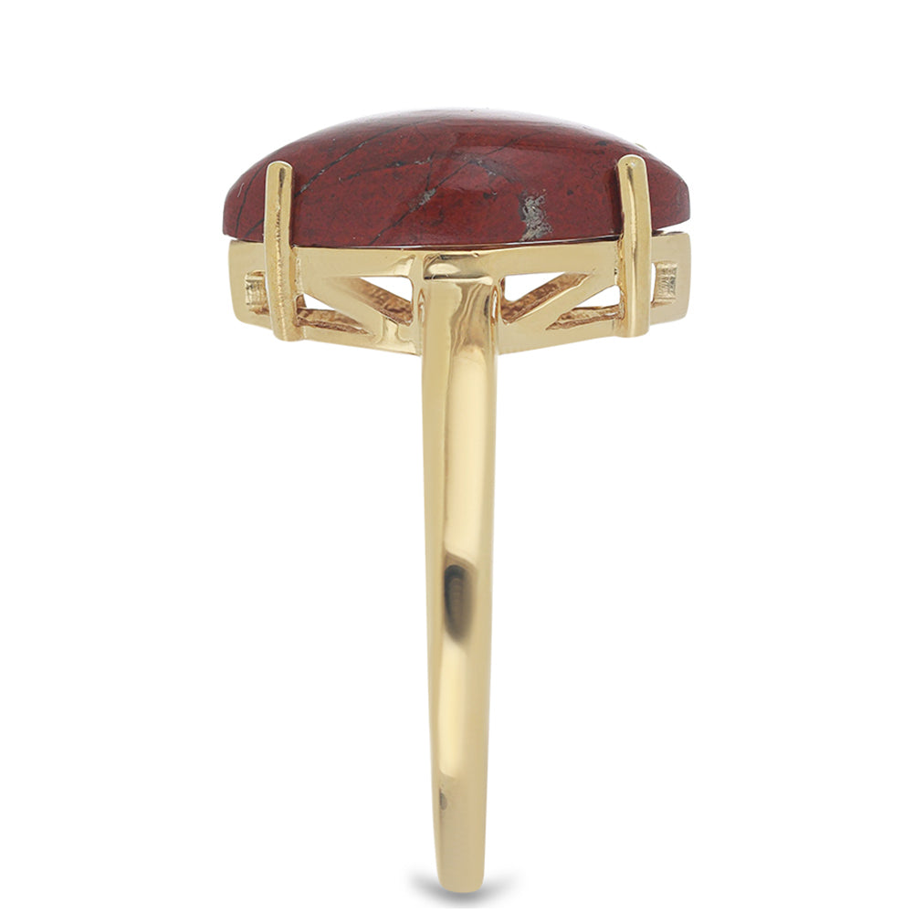 Goldplattierter Silberring mit rotem Jaspis