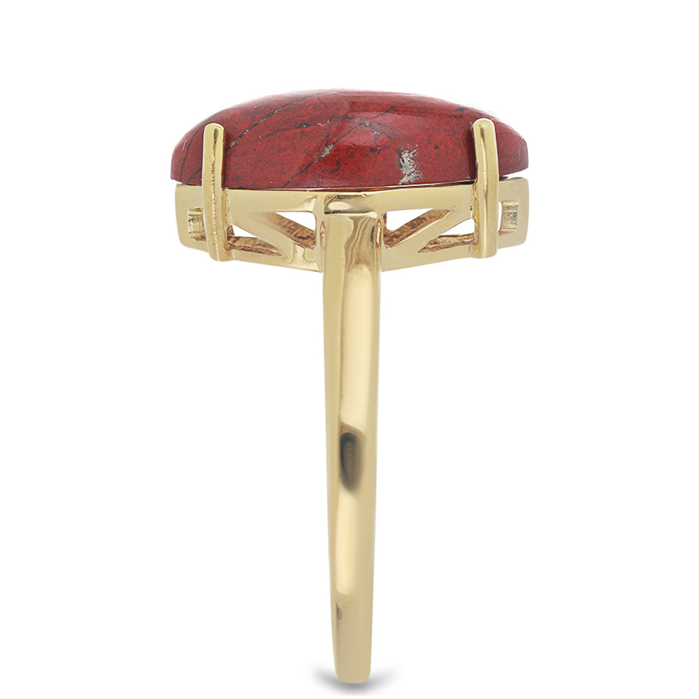 Goldplattierter Silberring mit rotem Jaspis