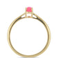 Goldplattierter Silberring mit rosa Opal aus Lega Dembi