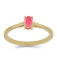 Goldplattierter Silberring mit rosa Opal aus Lega Dembi
