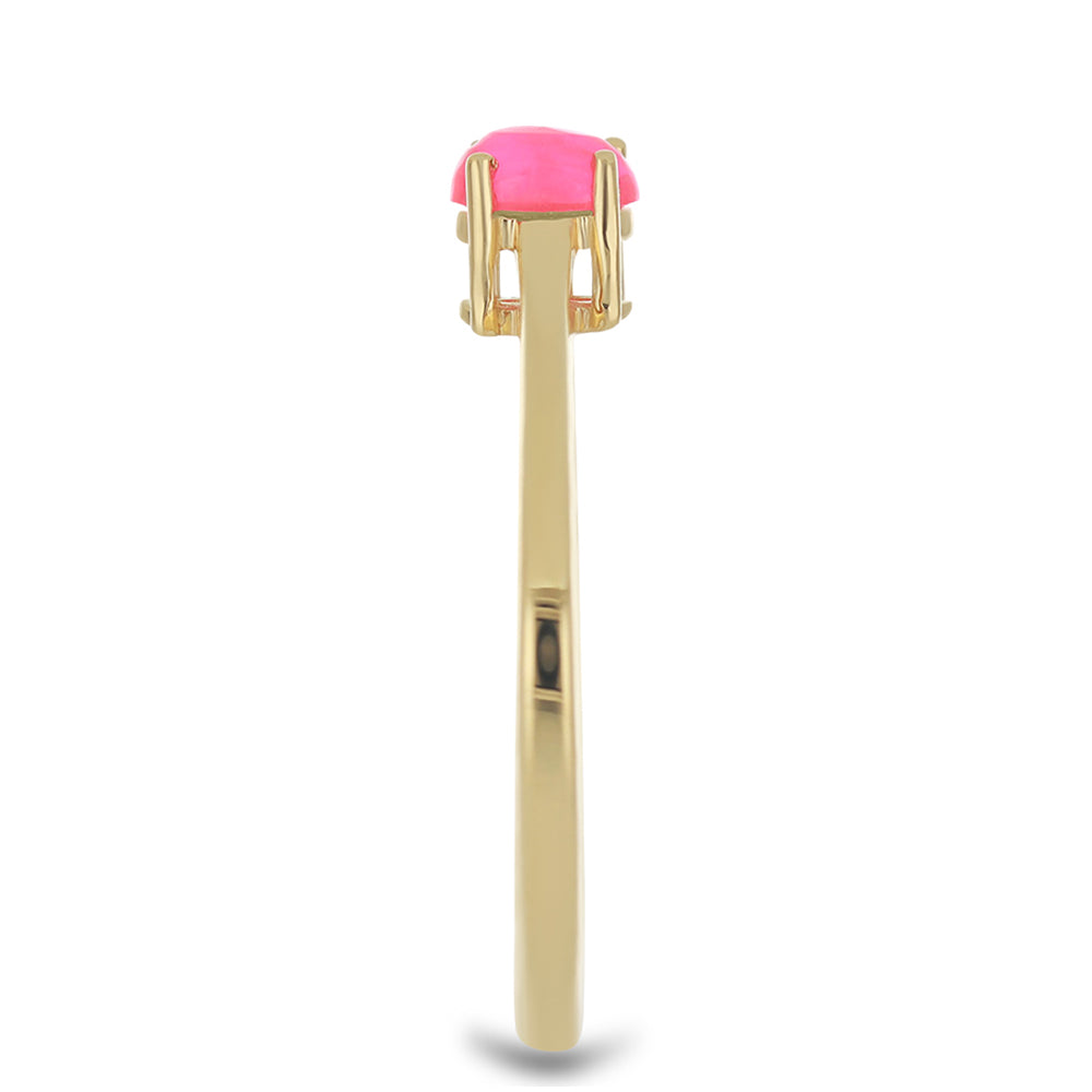 Goldplattierter Silberring mit rosa Opal aus Lega Dembi 4 